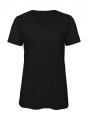 Dames V-hals T-shirt Triblend B&C TW058 Black